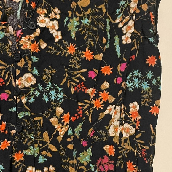 Apricot Floral Black Dress women’s 12 - Picture 2 of 6